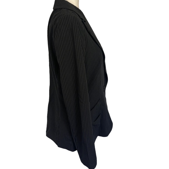 Alberto Makali Pinstripe Jacket Black Size 8 - Picture 3 of 10